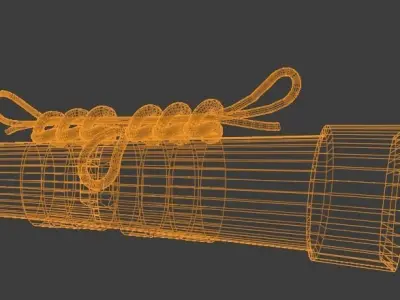 Ornamental Samurai Sword 3D model