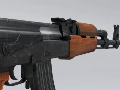 AKM assault rifle - 3D AK 47 Low-poly model Low-poly 3D model