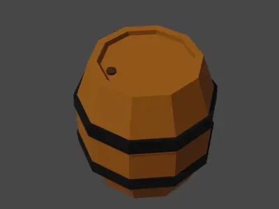 Low Poly Blender Barrel Model Low-poly 3D model