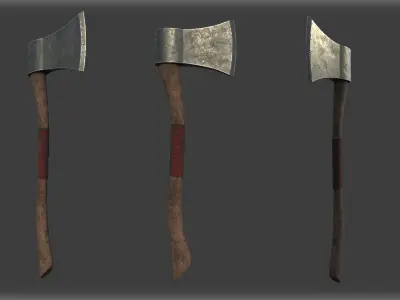 Low Poly Game Ready Axe Low-poly 3D model