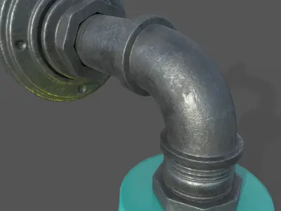 plumbing part lamp Low-poly 3D model