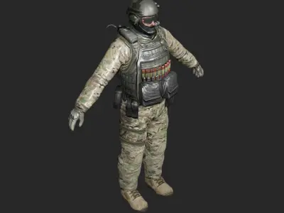 Lowpoly Army Soilder Low-poly 3D model