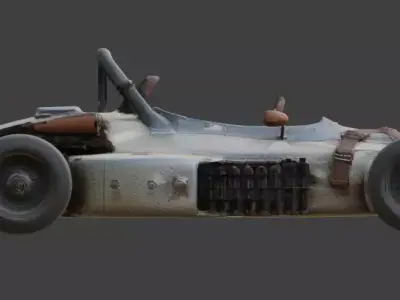 Post-Apocalyptic Sheriff Formula Racer 3d Low-poly 3D model