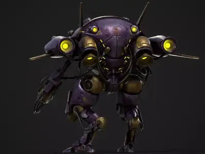 Mech-Robot robot with eyes Low-poly 3D model