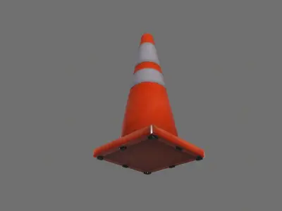 Road Cone Low-poly 3D model 2