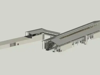 railway station 3D model 3