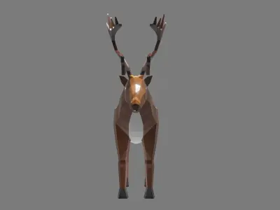 Lowpoly Rein deer 3D Model Low-poly 3D model