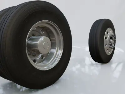 Heavy Duty Truck and Bus Wheels and Tires 3D model