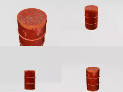 Game Ready - Clean and Rusty textures - Barrel Low-poly 3D model