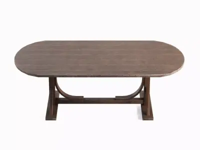 Medieval Wooden Tavern Table 01 Low-poly 3D model