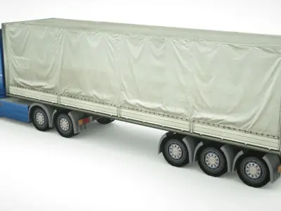Semi-truck 702 Low-poly 3D model
