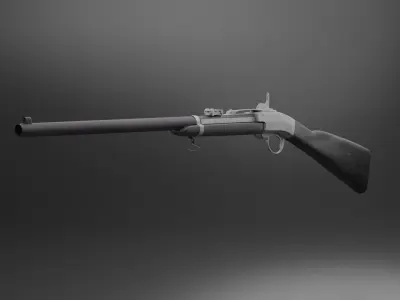 Shotgun Low-poly 3D model