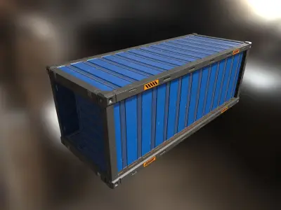 PBR Sci-fi container Low-poly 3D model