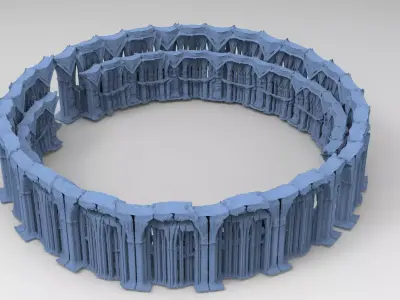 Ancient Mars stone pillar arena 1 3D model