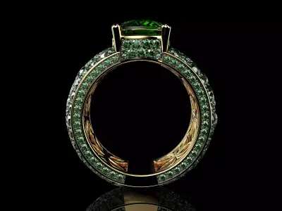 Elegant Cushion Men Ring 3dm STL Ready for Casting Model N1688 3D print model