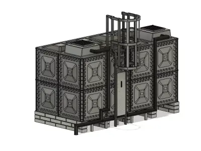 Model Railway Modern Depot 16000 Litre Water Tank 3D print model