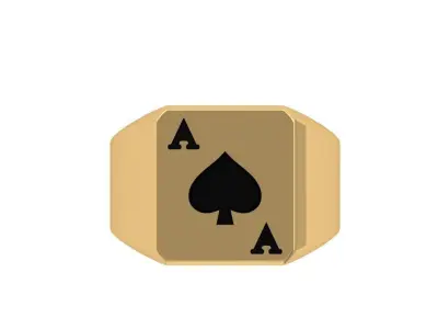 Black Ace Gold Ring 3D print model