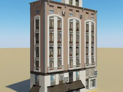Photorealistic Low Poly Building 3D model 3