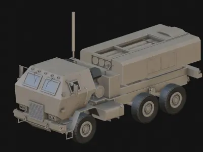 Military Rocket Artillery Truck Low-poly 3D model