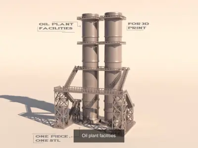 A set of parts to build a factory  for 3Dprint 3D Model Pack
