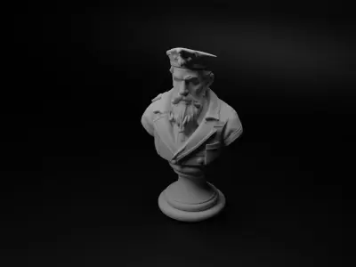 Bow Master Bust Chess 3D print model