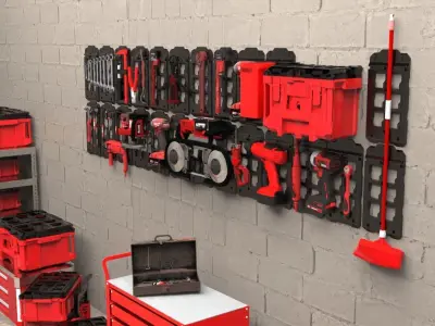 Milwaukee Power Tools and Storage System 3D model