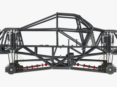 Monster Truck Bigfoot Frame and Chasis 3D model