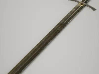 Steel Long Sword Low-poly 3D model