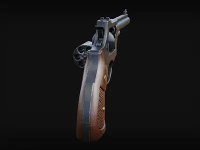 Revolver Gun Low-poly 3D model buy