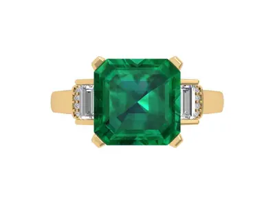 3-Stone-Ring 3D print model 4
