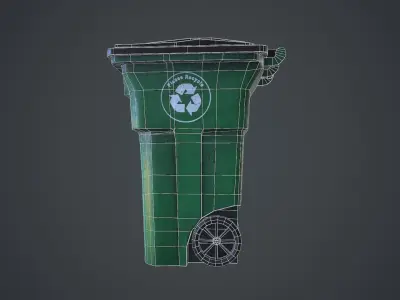 Trash bin Low-poly 3D model purchase