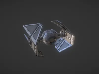 Tie Interceptor Low-poly 3D model