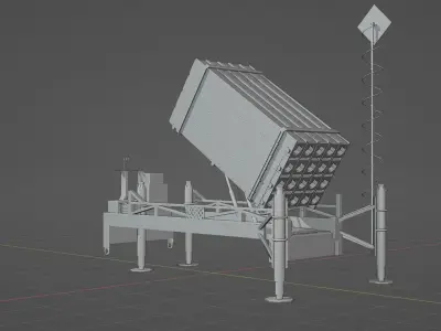 Iron Dome Missile Defense System Low-poly 3D model