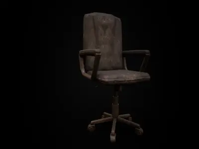 Old Office Chair - Game Ready PBR Low-Poly 3D Model Low-poly 3D model