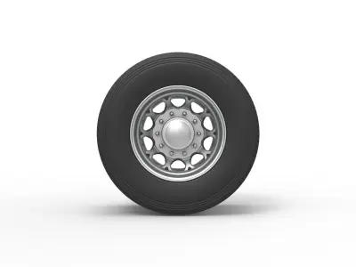 Rear custom wheel of semi truck Version 6 Scale 1 to 25 3D print model