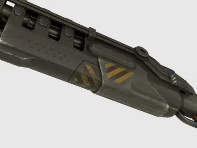 Low Poly Plasma Rifle and RPG Launcher With PBR Materials Low-poly 3D model