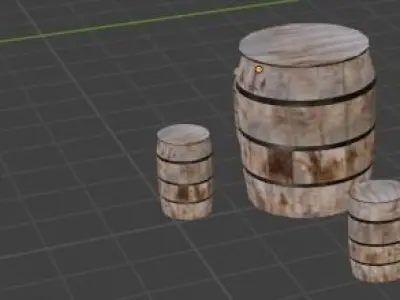 Barrel V2 Low Poly  Free low-poly 3D model