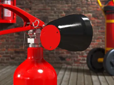 Carbon Dioxide 2Kg Fire Extinguisher 3D model