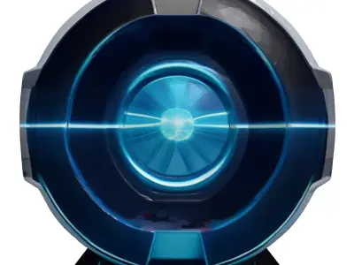 Futuristic Holographic Projector with Cracked Lens 3D model purchase