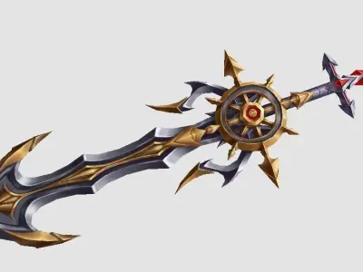 Futuristic Sword Low-poly 3D model 17