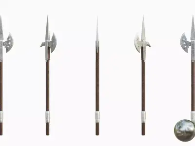 Switzerland Middle age Axe  Low-poly 3D model