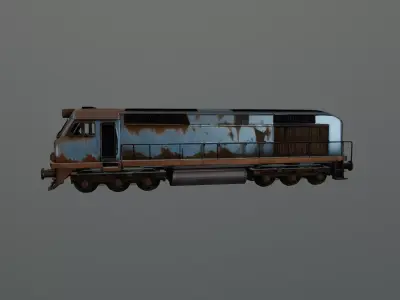 postapocalyptic locomotive 3D model