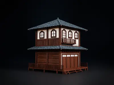 JAPAN TRADITIONAL BUILDING 002 Low-poly 3D model