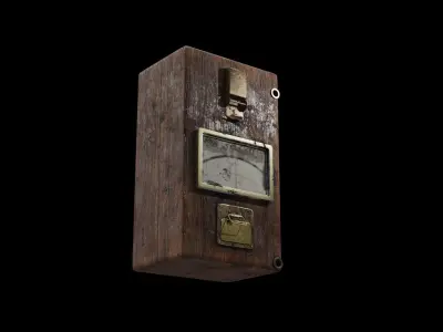 Vintage electrometer device model Low-poly 3D model