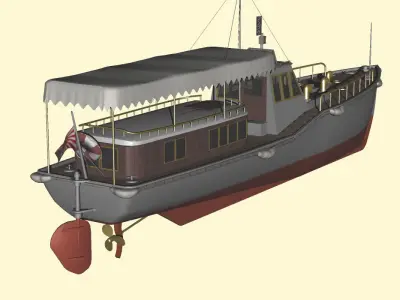 Imperial Japanese Navy 15m Secretary boat Free 3D model