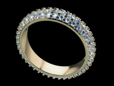 Dainty Cluster Diamond Infinity Band Size4 3D print model