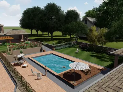 Belgrade yard garden Free 3D model