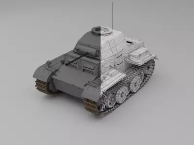 PzKpfw II Ausf J German light tank Free 3D model
