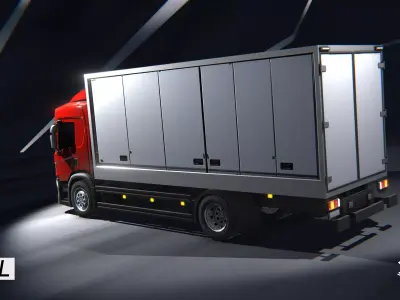Gridlock - Euro truck lorry - PBR gameready city vehicle Low-poly 3D model