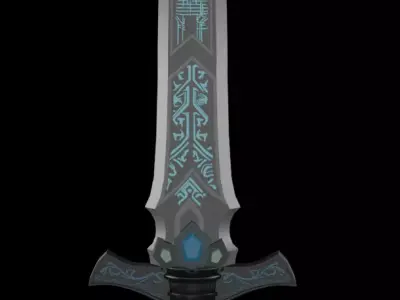 Fantasy Rune Enchanted Sword Game Ready 3D Model PBR Low-poly 3D model